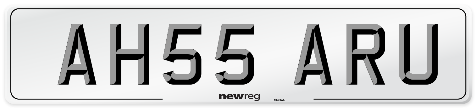 AH55 ARU Number Plate from New Reg